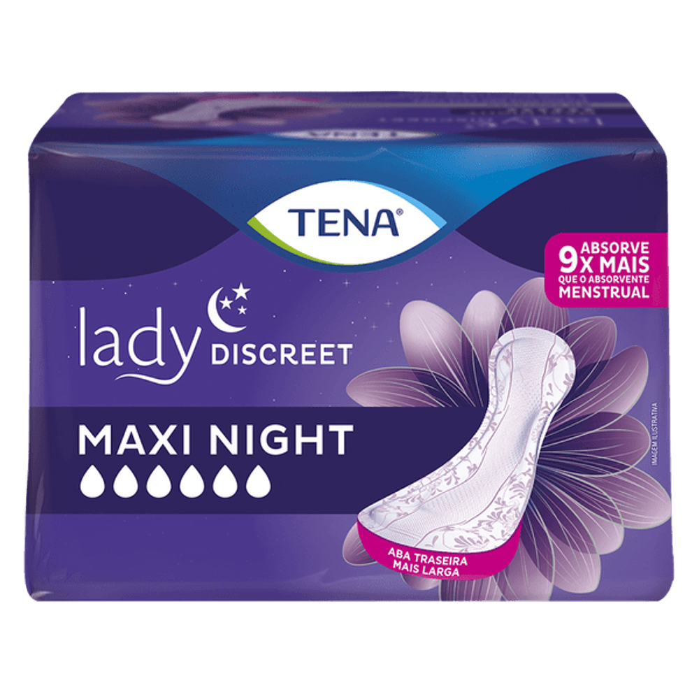 Caixa Com 12 Pacotes De Absorvente Tena Lady Discreet Maxi Night 9537