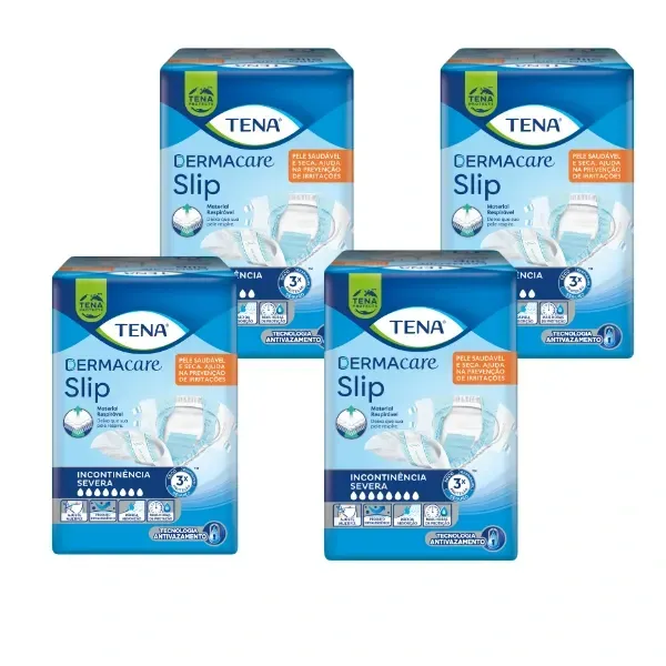 KIT 4 PACORES FRALDA TENA DERMACARE SLIP EG